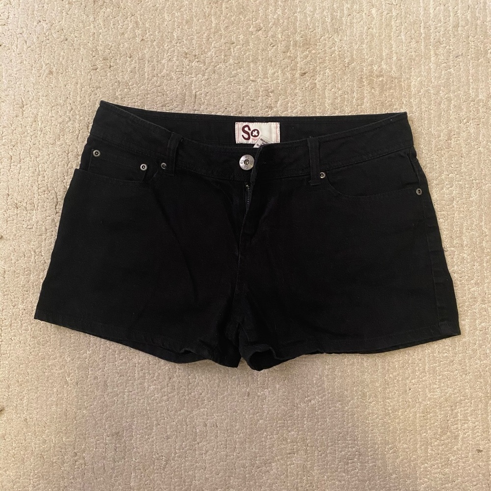 Junior Girls Black Jean Shorts